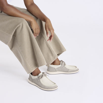 Pasadena Suede Leather in Color Stone Coin/White | Birkenstock