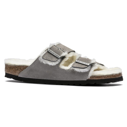 Arizona Shearling Suede Leather in Color Stone Coin | Birkenstock