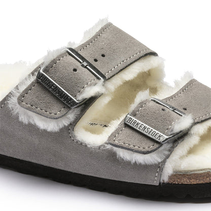 Arizona Shearling Suede Leather in Color Stone Coin | Birkenstock
