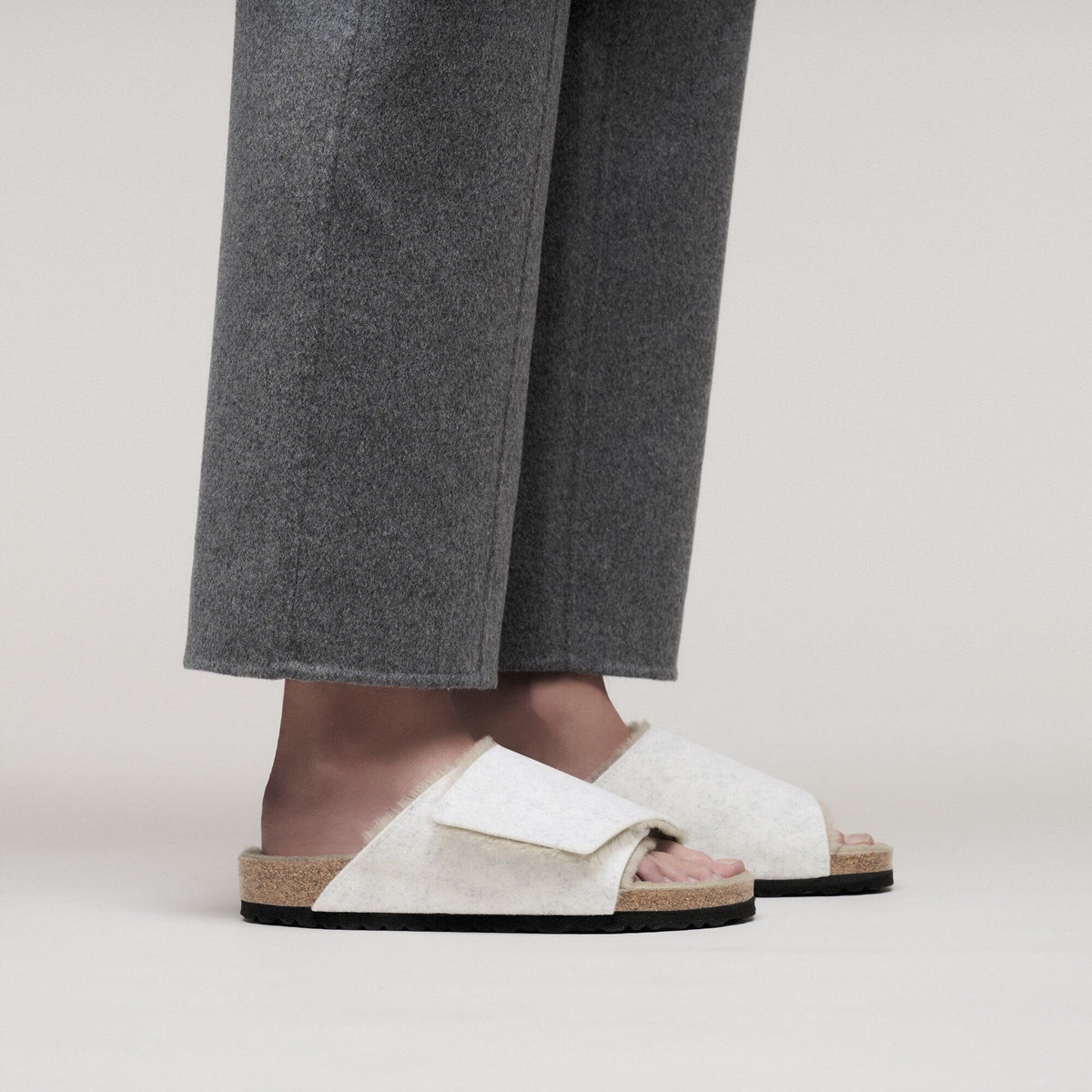 Solana Shearling Felt in Color Oyster | Birkenstock