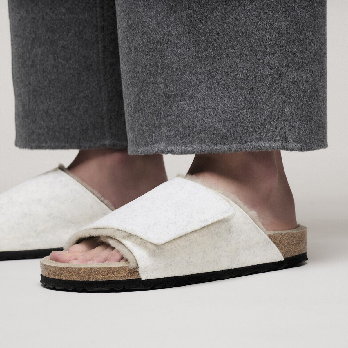 Solana Shearling Felt in Color Oyster | Birkenstock