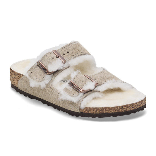 Arizona Shearling Kids Suede Leather in Color Taupe | Birkenstock