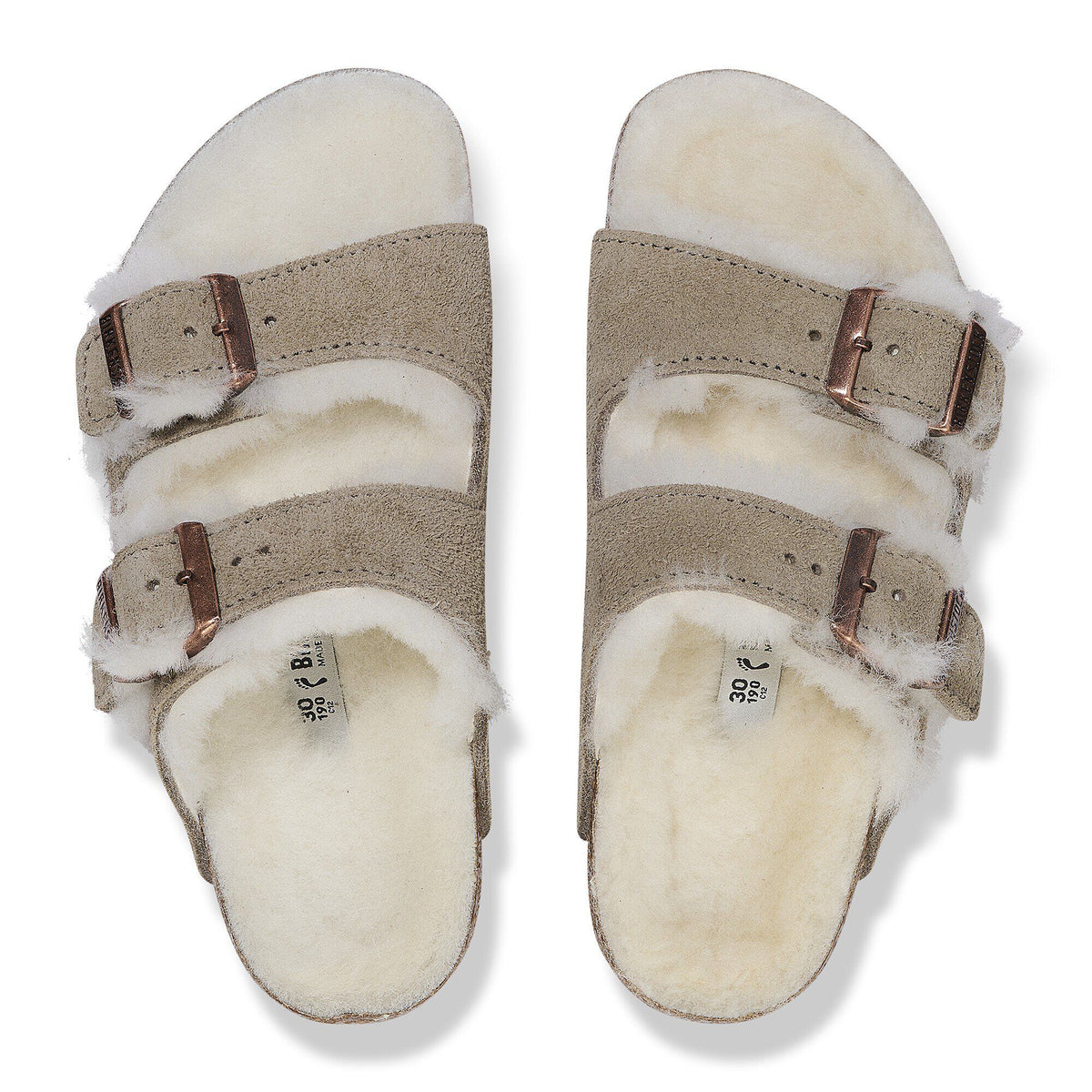 Arizona Shearling Kids Suede Leather in Color Taupe | Birkenstock