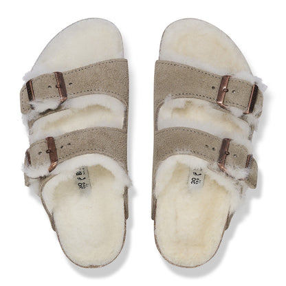 Arizona Shearling Kids Suede Leather in Color Taupe | Birkenstock