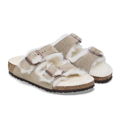 Arizona Shearling Kids Suede Leather in Color Taupe | Birkenstock