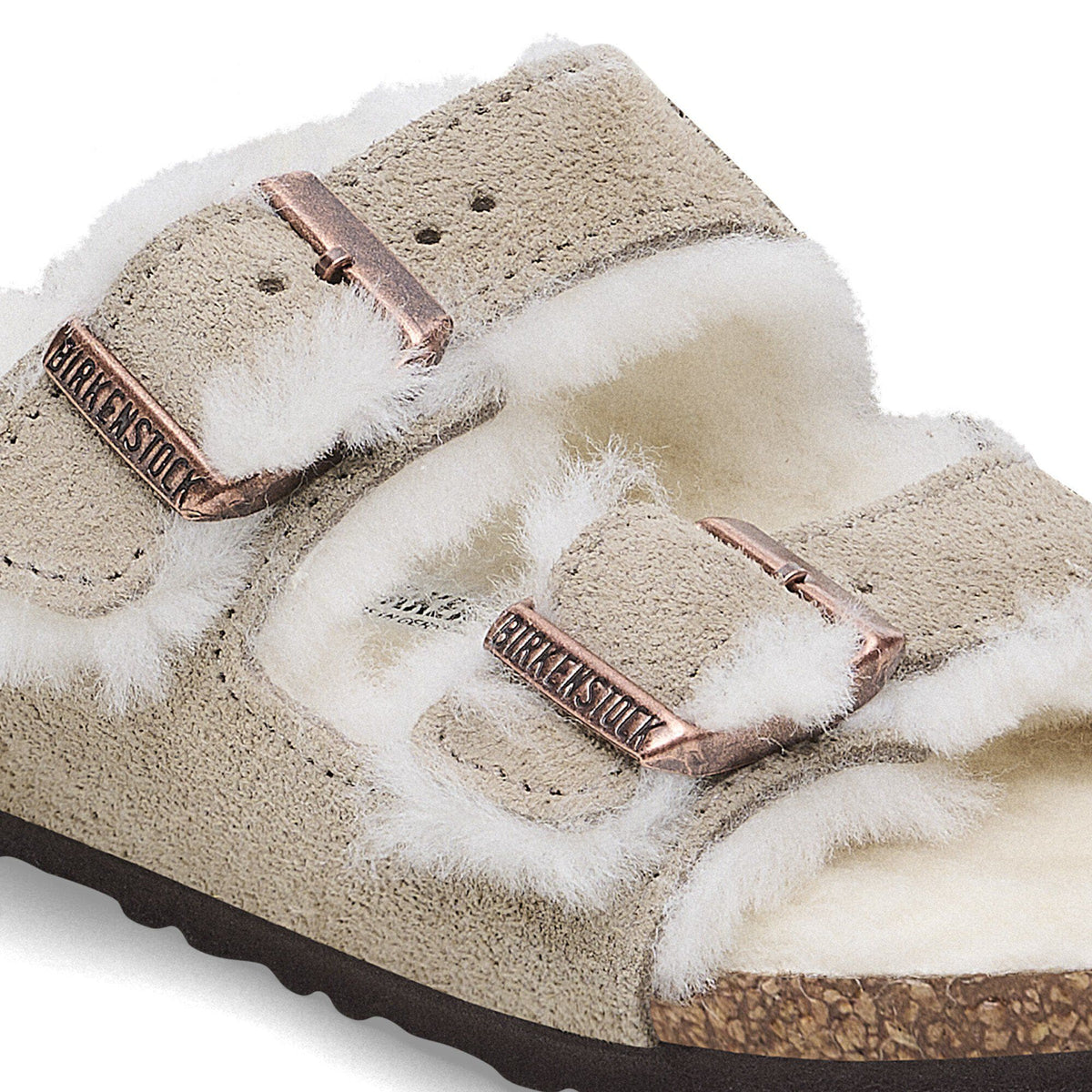 Arizona Shearling Kids Suede Leather in Color Taupe | Birkenstock
