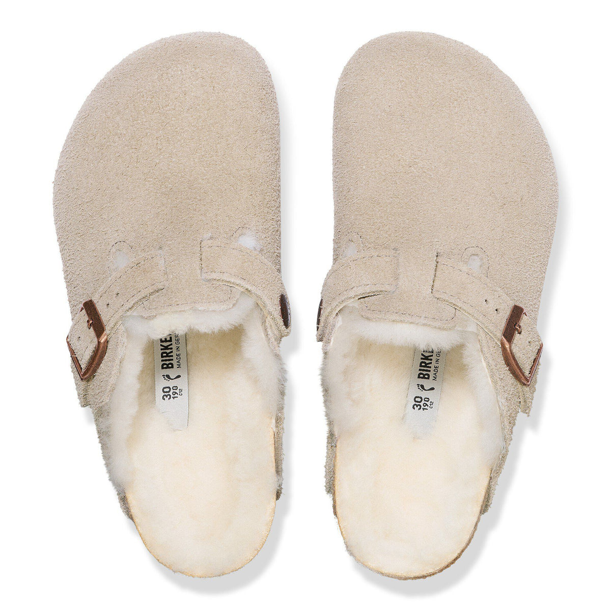 Boston Shearling Kids Suede Leather-Shearling in Color Taupe | Birkenstock