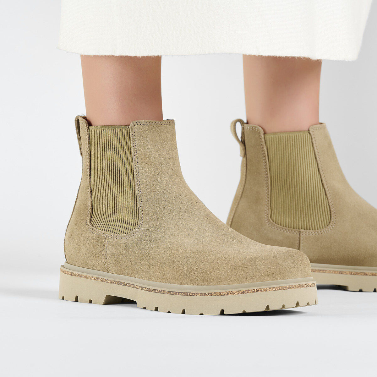 Highwood Slip On Women Suede Leather in Color Taupe | Birkenstock