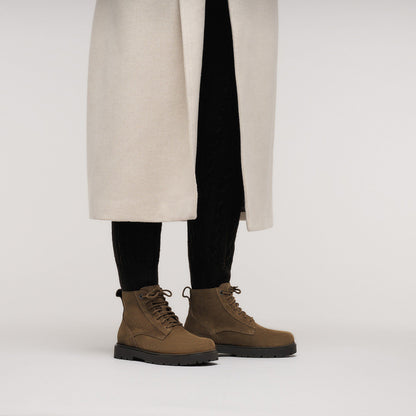 Highwood Lace Mid Women Suede Leather in Color Dark Tea | Birkenstock