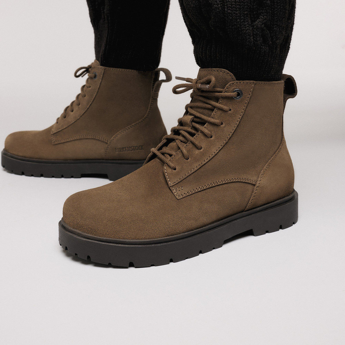 Highwood Lace Mid Women Suede Leather in Color Dark Tea | Birkenstock