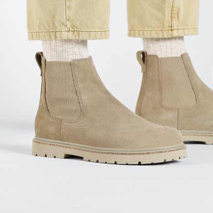 Highwood Slip On Men Suede Leather in Color Taupe | Birkenstock