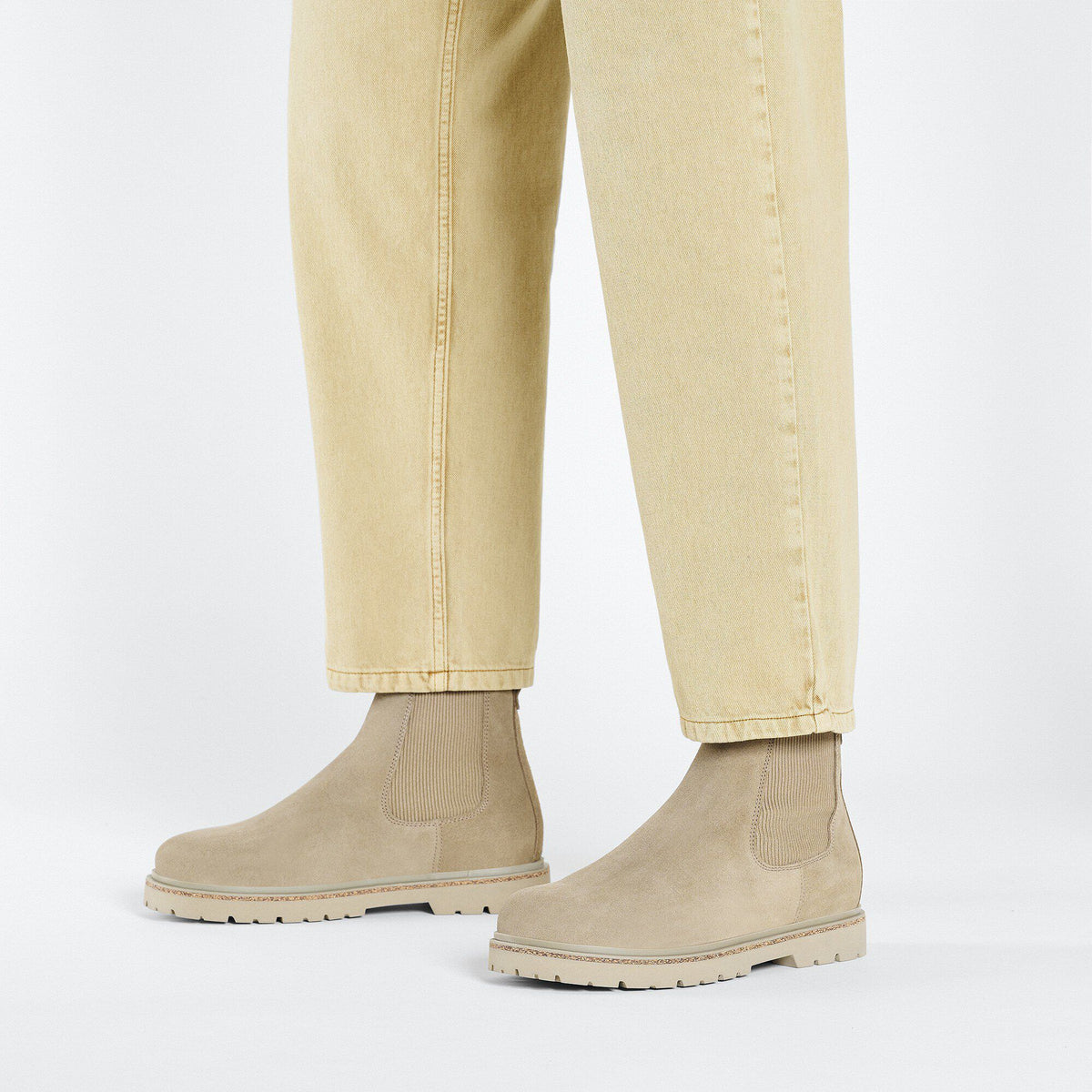 Highwood Slip On Men Suede Leather in Color Taupe | Birkenstock