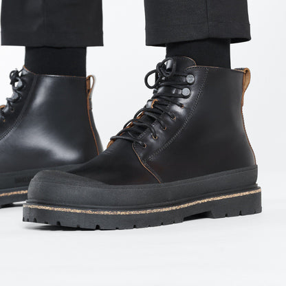 Prescott Lace Men Oiled Leather in Color Black | Birkenstock