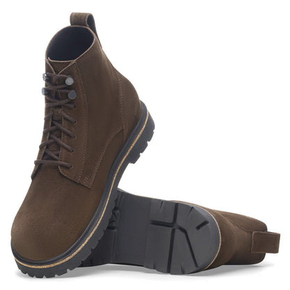 Highwood Lace Mid Men Suede Leather in Color Mocha | Birkenstock