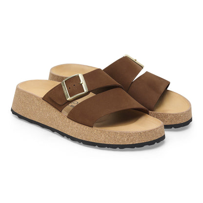 Almina Nubuck Leather in Color Dark Tea | Birkenstock