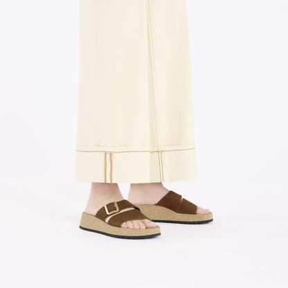 Almina Nubuck Leather in Color Dark Tea | Birkenstock