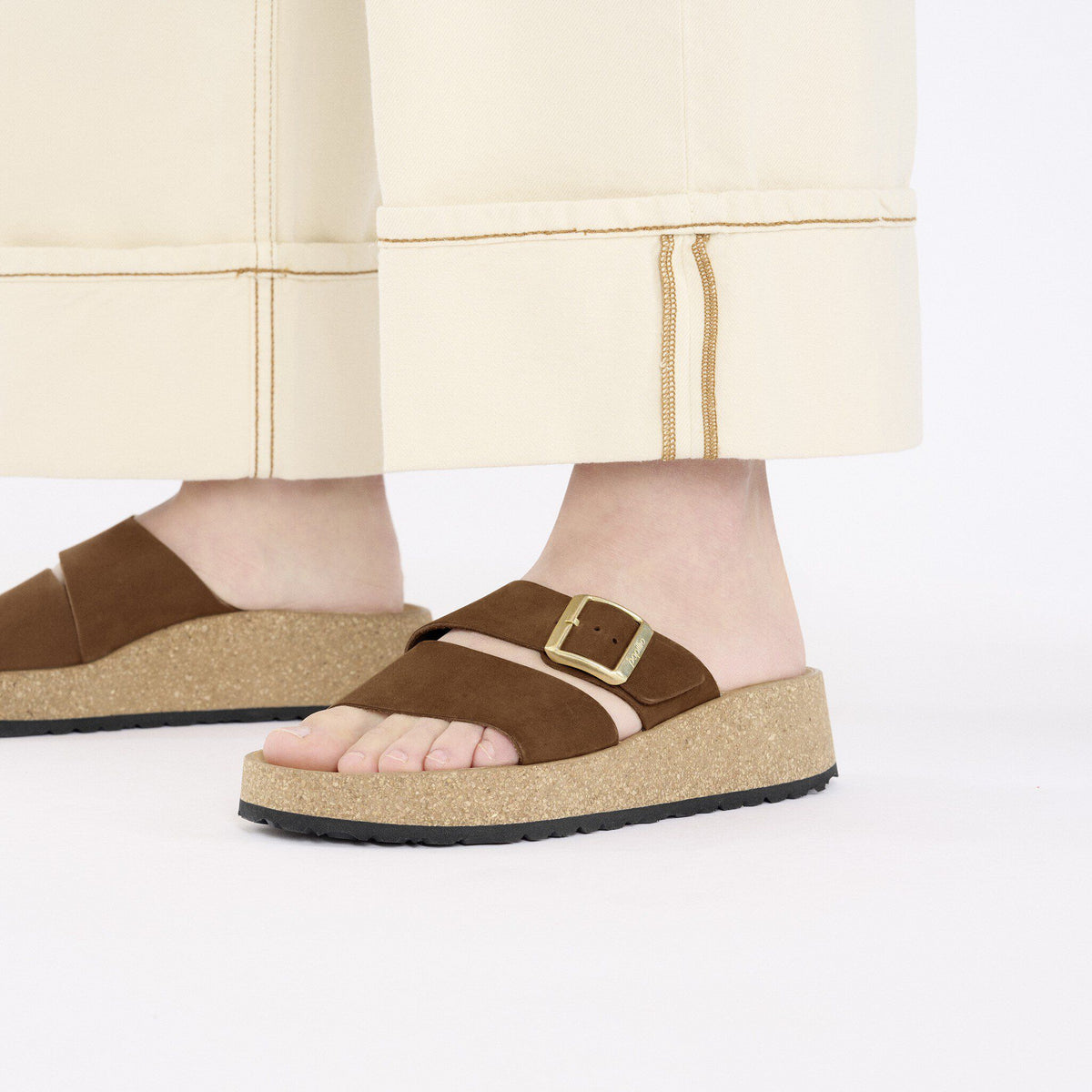 Almina Nubuck Leather in Color Dark Tea | Birkenstock