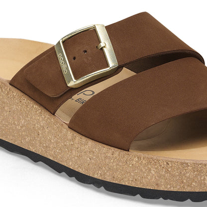 Almina Nubuck Leather in Color Dark Tea | Birkenstock