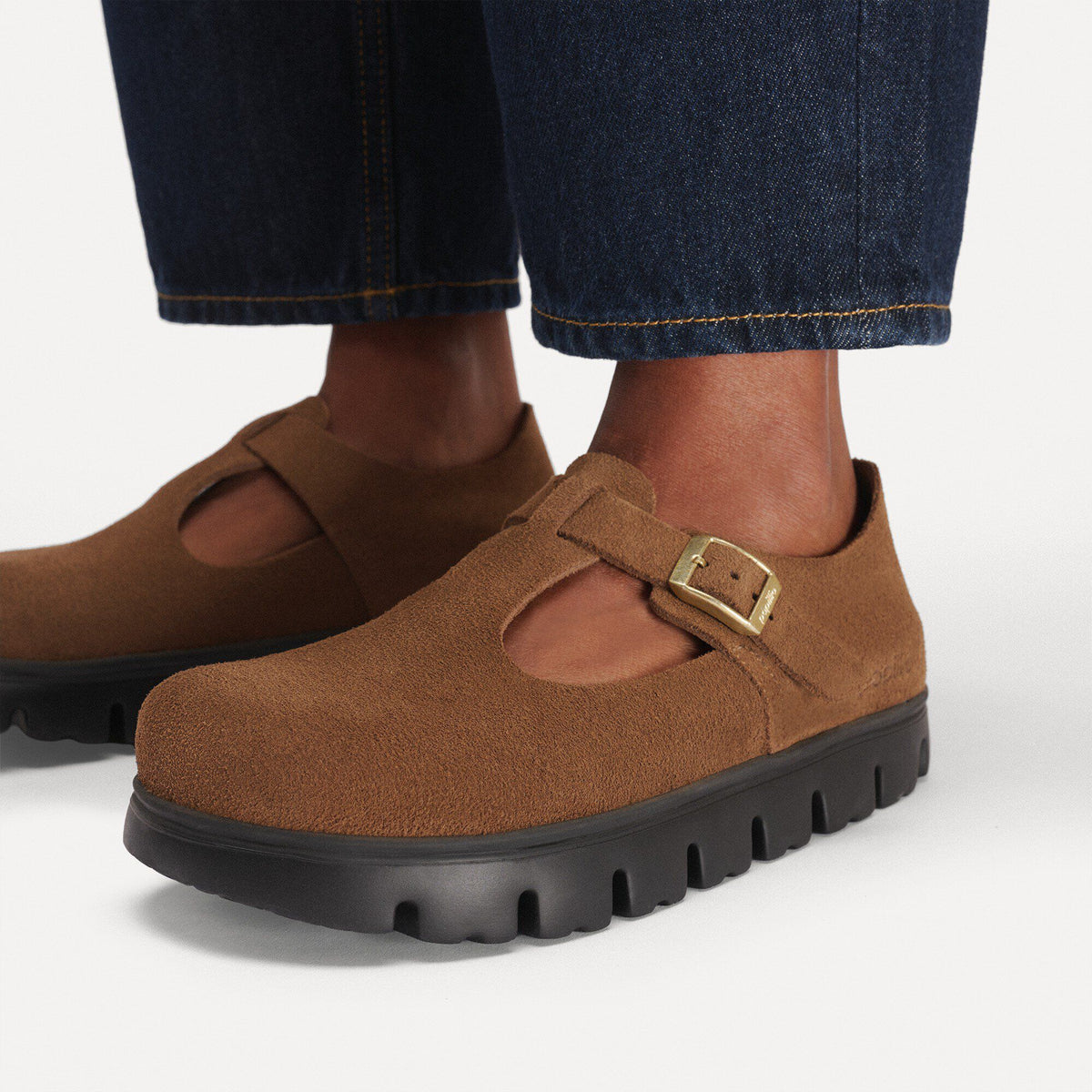 Paris Chunky Suede Leather in Color Dark Tea | Birkenstock