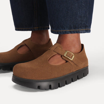 Paris Chunky Suede Leather in Color Dark Tea | Birkenstock