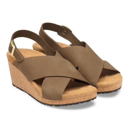 Samira Nubuck Leather in Color Dark Tea | Birkenstock