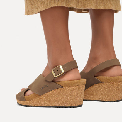 Samira Nubuck Leather in Color Dark Tea | Birkenstock
