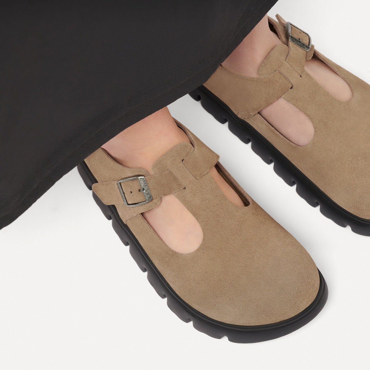 Paris Chunky Suede Leather in Color Gray Taupe | Birkenstock