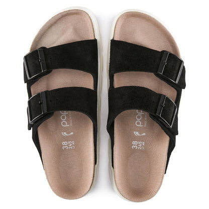 Arizona Platform Suede Leather in Color Chunky Suede Black | Birkenstock