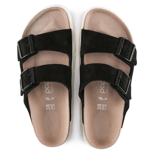 Arizona Platform Suede Leather in Color Chunky Suede Black | Birkenstock