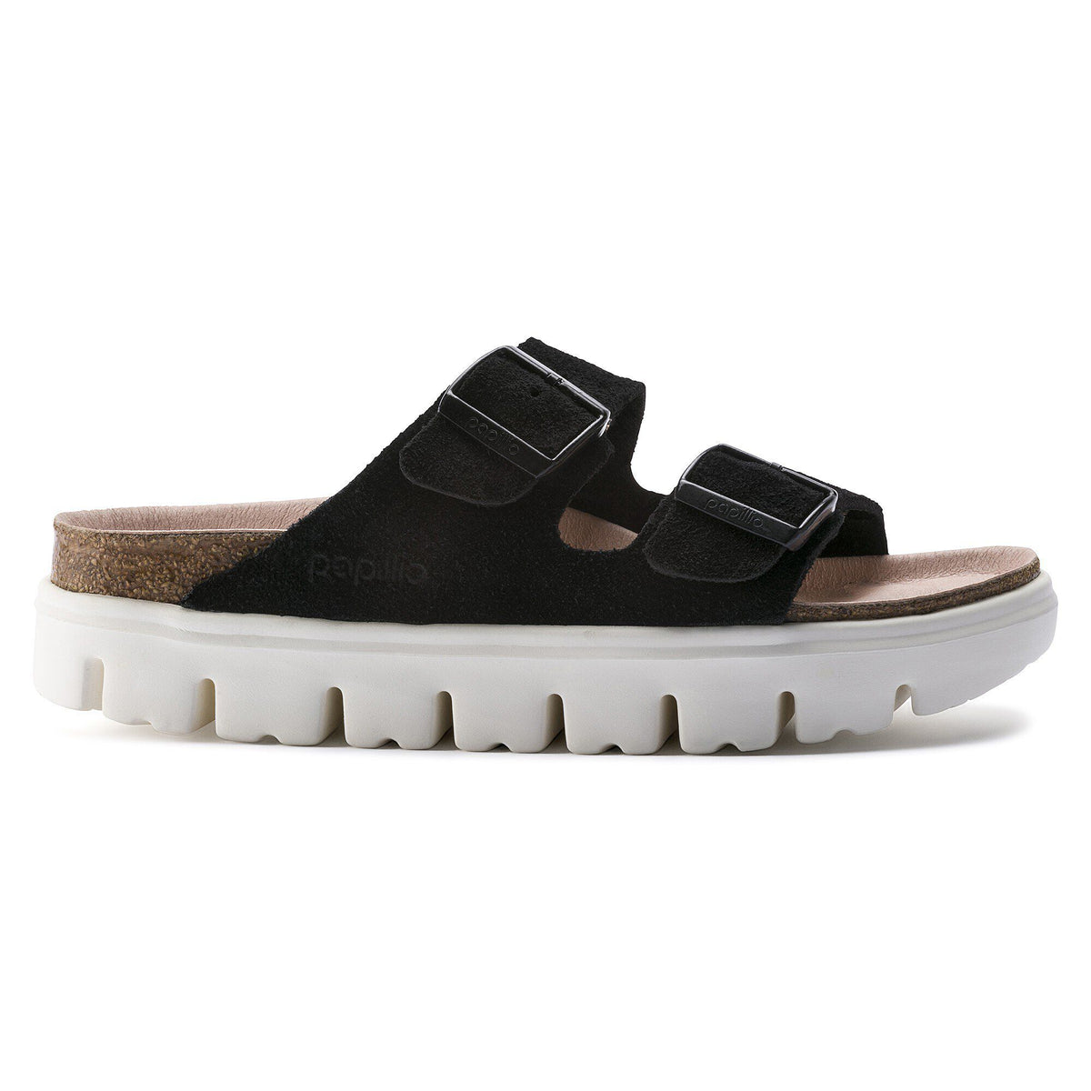 Arizona Platform Suede Leather in Color Chunky Suede Black | Birkenstock