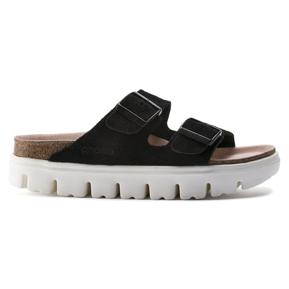 Arizona Platform Suede Leather in Color Chunky Suede Black | Birkenstock