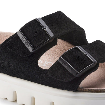 Arizona Platform Suede Leather in Color Chunky Suede Black | Birkenstock