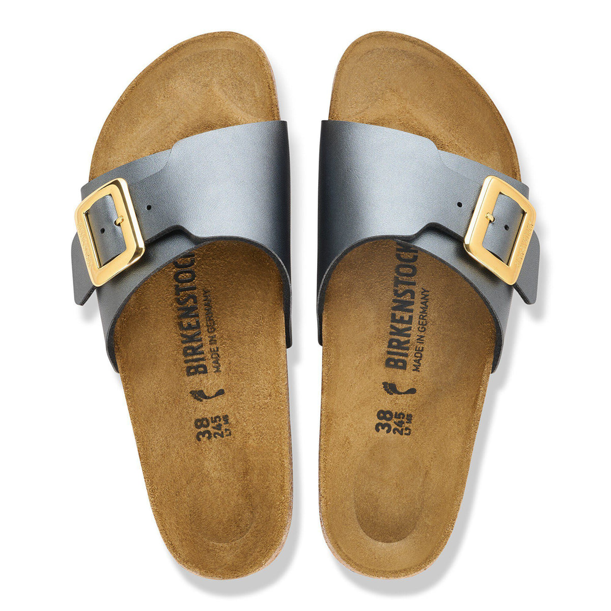 Catalina Luxe Buckle Birko-Flor in Color Metallic Black | Birkenstock