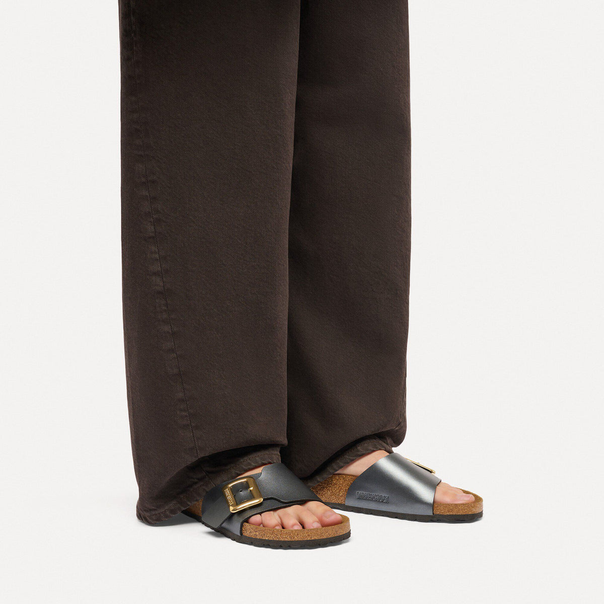 Catalina Luxe Buckle Birko-Flor in Color Metallic Black | Birkenstock