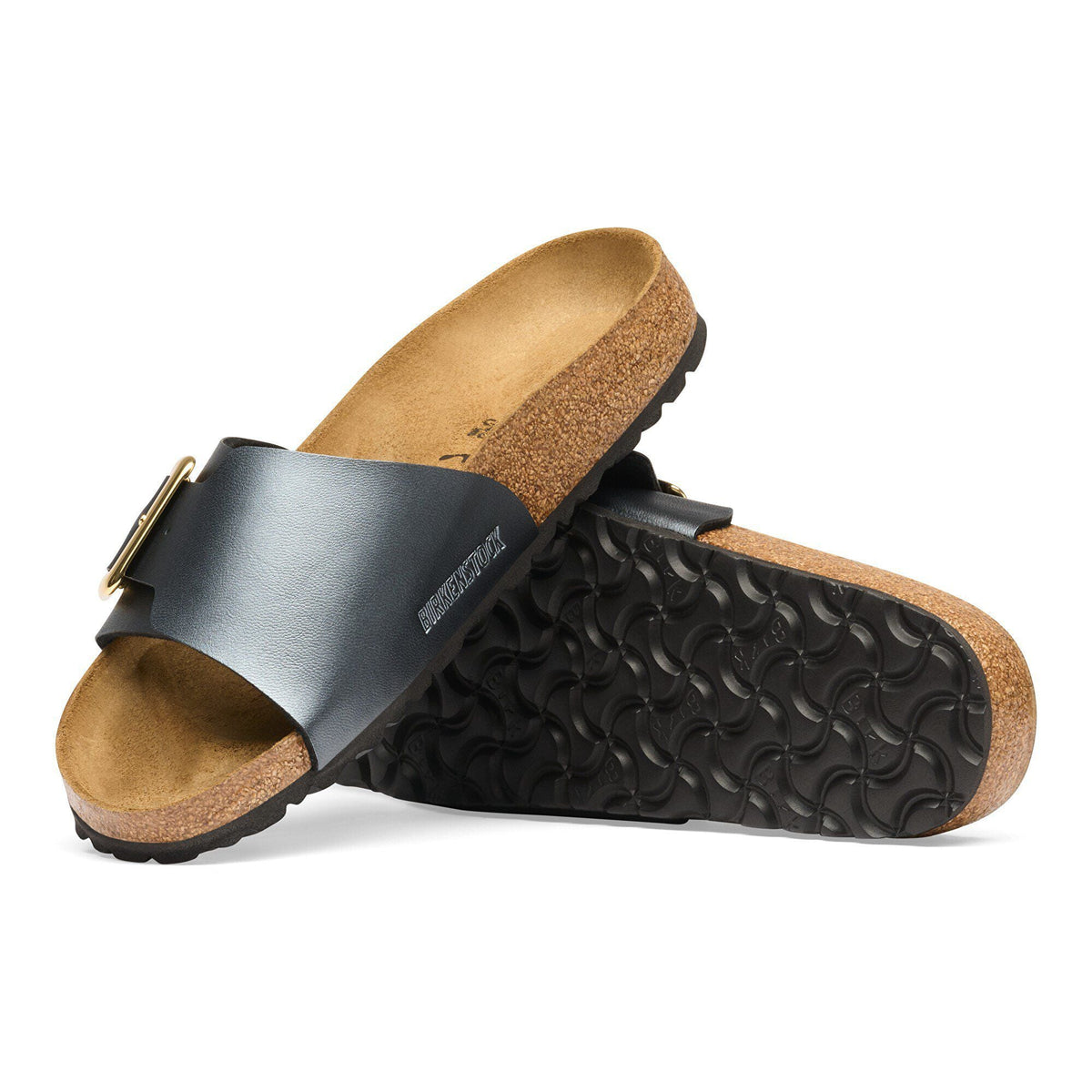 Catalina Luxe Buckle Birko-Flor in Color Metallic Black | Birkenstock