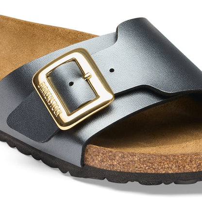 Catalina Luxe Buckle Birko-Flor in Color Metallic Black | Birkenstock