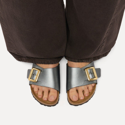Catalina Luxe Buckle Birko-Flor in Color Metallic Black | Birkenstock