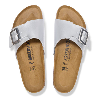 Catalina Luxe Buckle Birko-Flor in Color Silver Metallic | Birkenstock