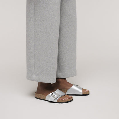 Catalina Luxe Buckle Birko-Flor in Color Silver Metallic | Birkenstock
