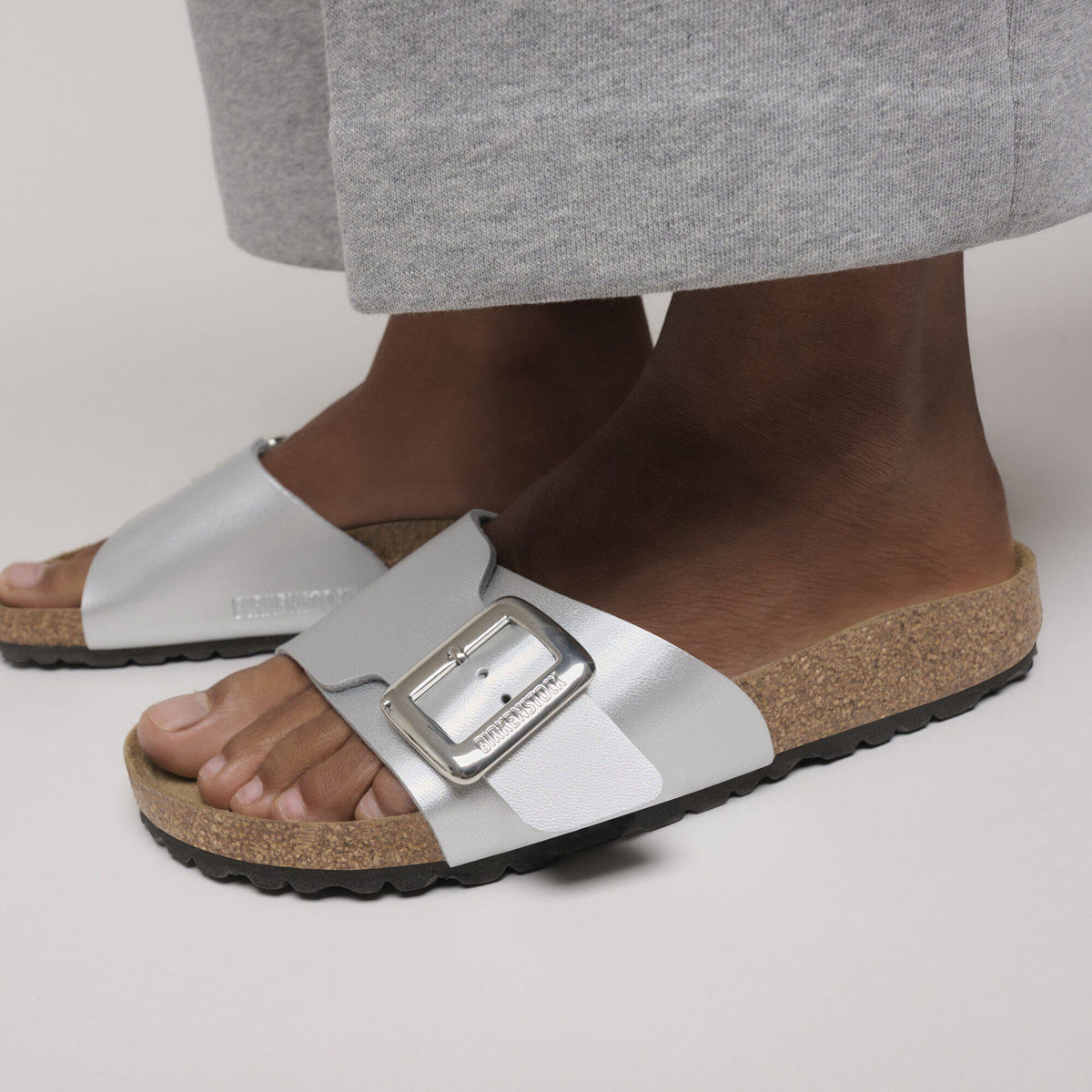 Catalina Luxe Buckle Birko-Flor in Color Silver Metallic | Birkenstock