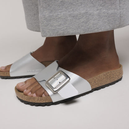 Catalina Luxe Buckle Birko-Flor in Color Silver Metallic | Birkenstock