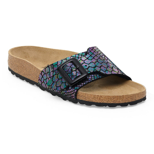 Catalina Luxe Buckle Synthetics in Color Shiny Snake Black | Birkenstock