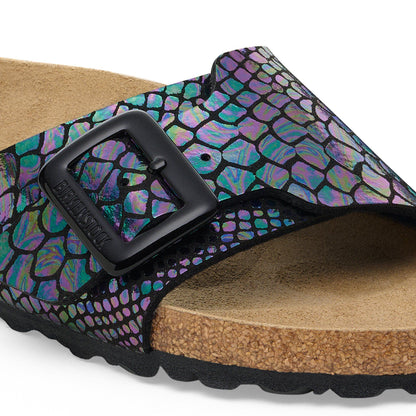 Catalina Luxe Buckle Synthetics in Color Shiny Snake Black | Birkenstock