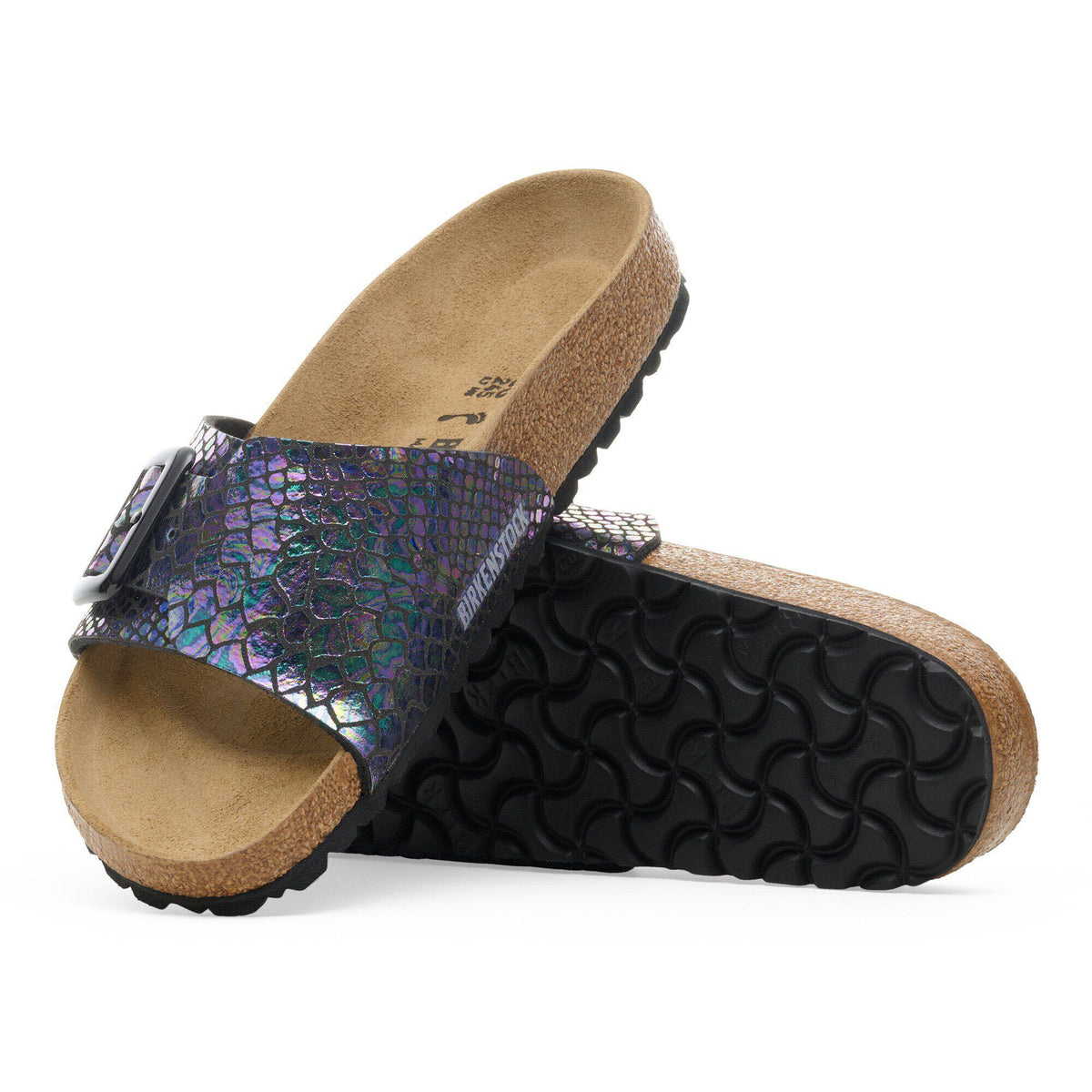 Catalina Luxe Buckle Synthetics in Color Shiny Snake Black | Birkenstock