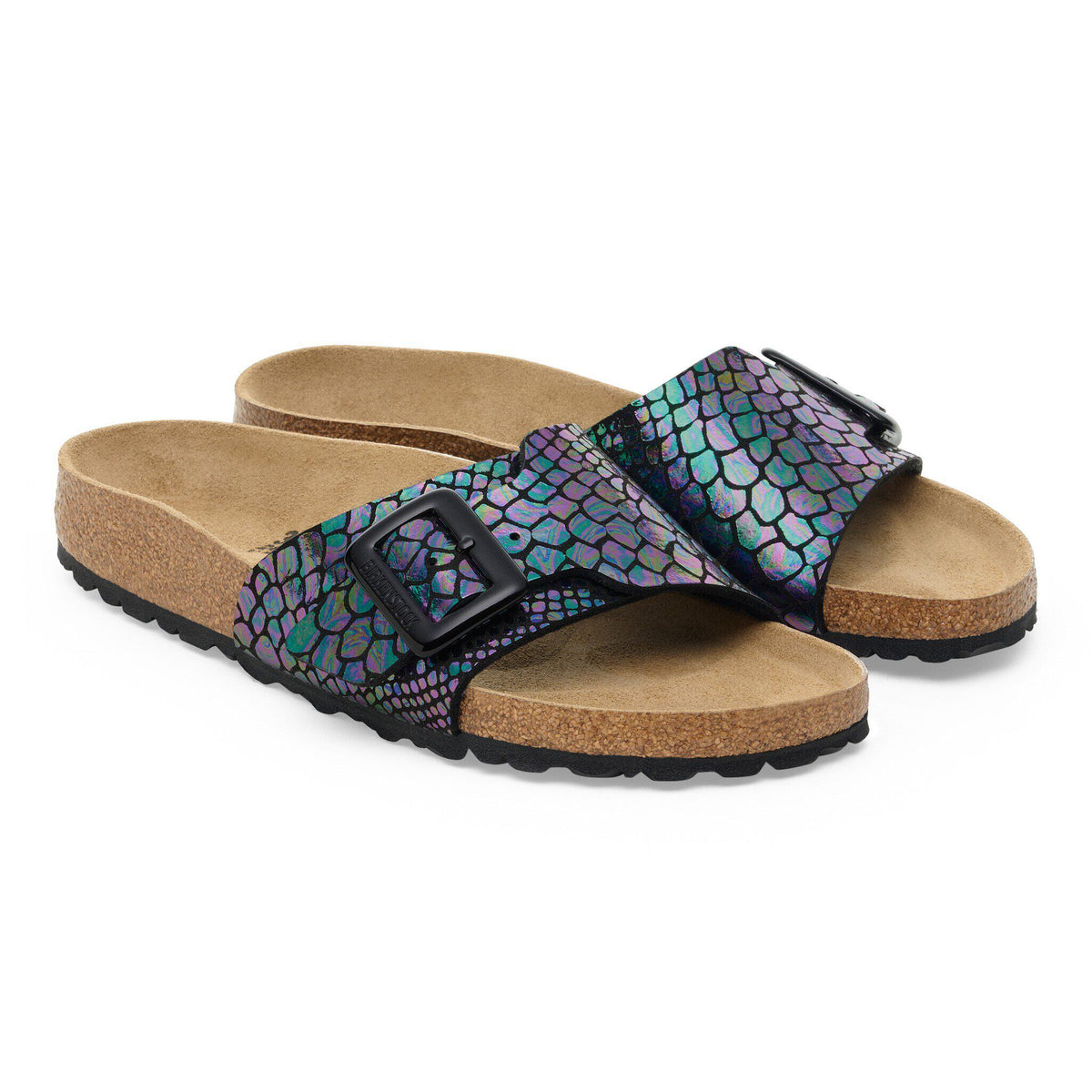 Catalina Luxe Buckle Synthetics in Color Shiny Snake Black | Birkenstock
