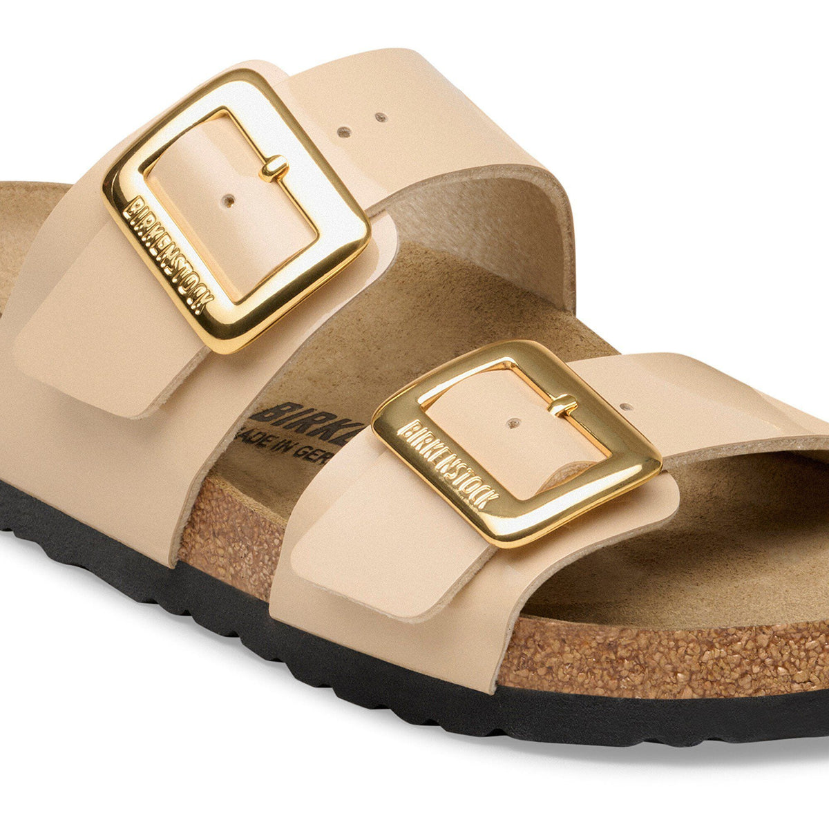 Sydney Luxe Buckle Birko-Flor Patent in Color Patent Sand | Birkenstock