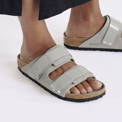 Uji Nubuck Leather in Color High Shine Stone Coin | Birkenstock