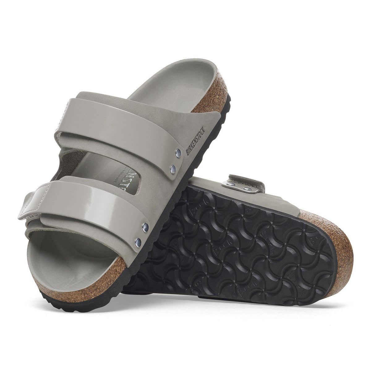 Uji Nubuck Leather in Color High Shine Stone Coin | Birkenstock