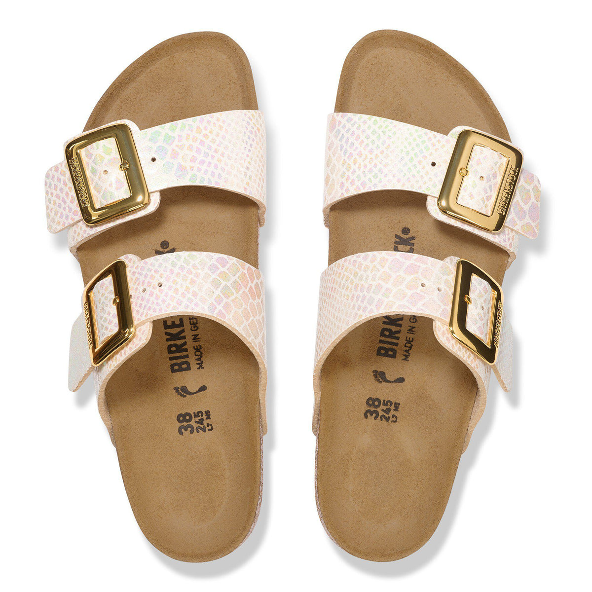 Sydney Luxe Buckle Synthetics in Color Shiny Snake Cream | Birkenstock