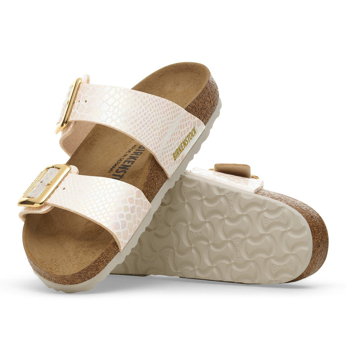 Sydney Luxe Buckle Synthetics in Color Shiny Snake Cream | Birkenstock